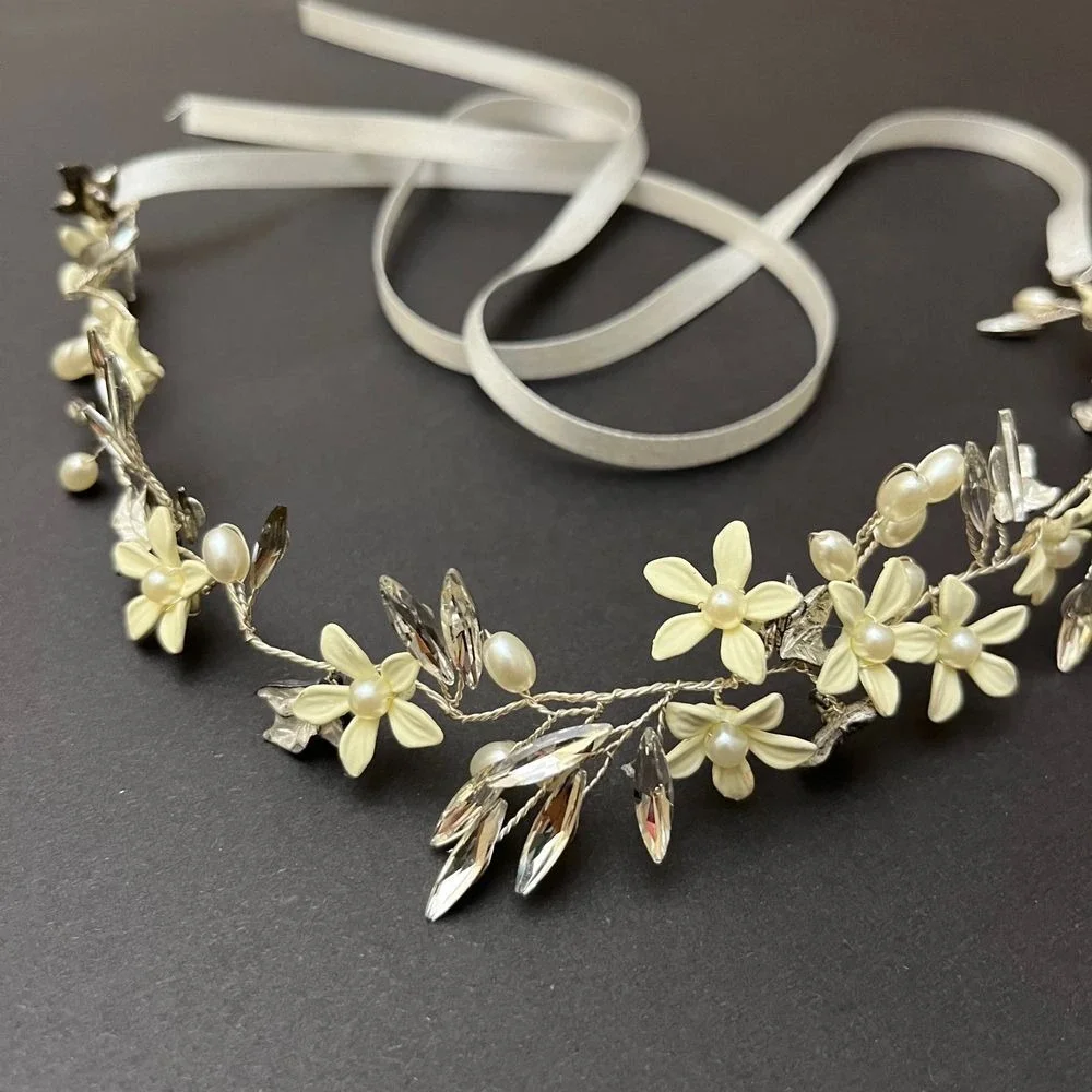Wedding Floral‎ & Pearl Headpiece Crystal Jewels, Floral Wedding accessories 422